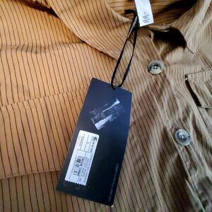 Button-Down Long Sleeve Brown Dress Shirt With Pockets S L By Future Collective